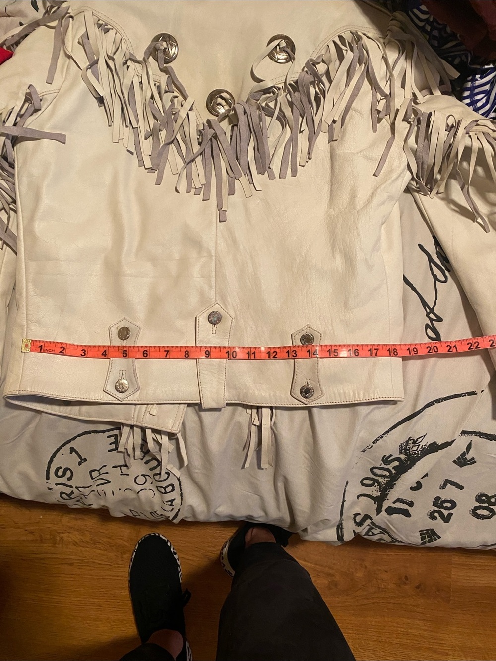 VINTAGE 80’s genuine leather fringe motorcycle jacket - Picture 11 of 12